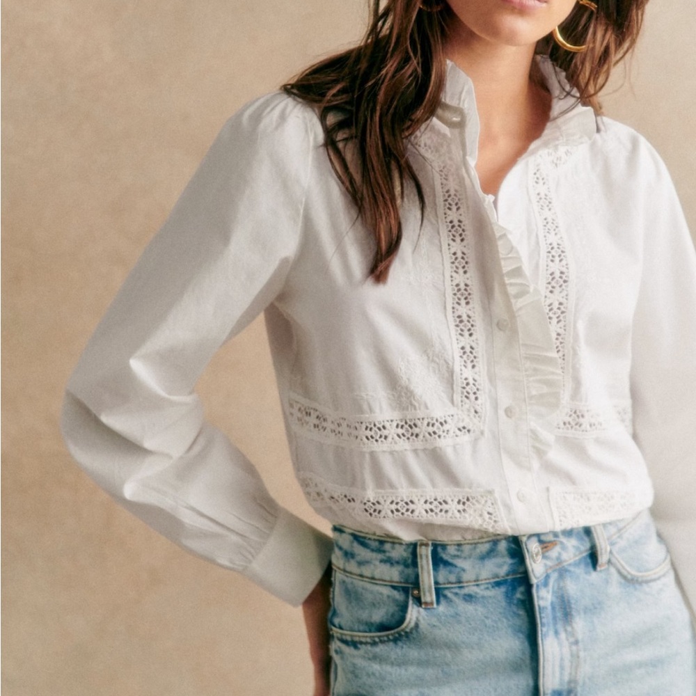 Sezane Ulysse Shirt in Ecru